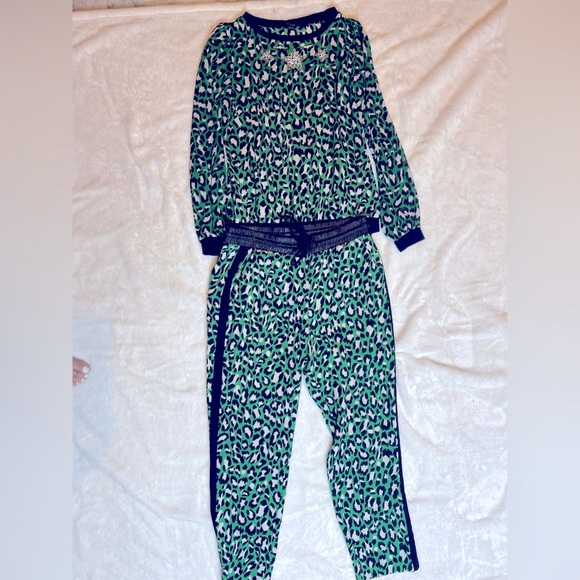Guess Green Leopard Rhinestone Track Suit Small - Picture 3 of 12